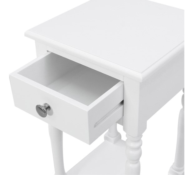 Delta Telephone Table - 1 Drawer - White