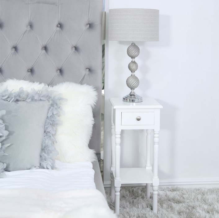 Delta Telephone Table - 1 Drawer - White