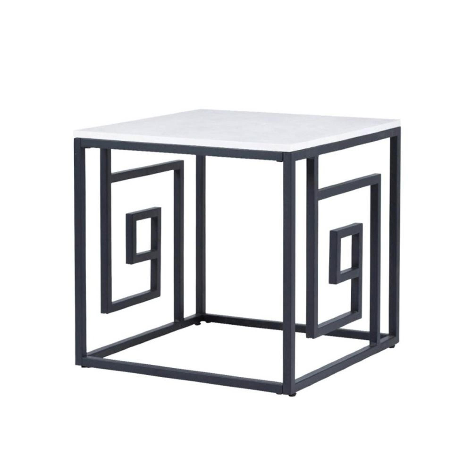 Devon End Table - Grey and Black Metal