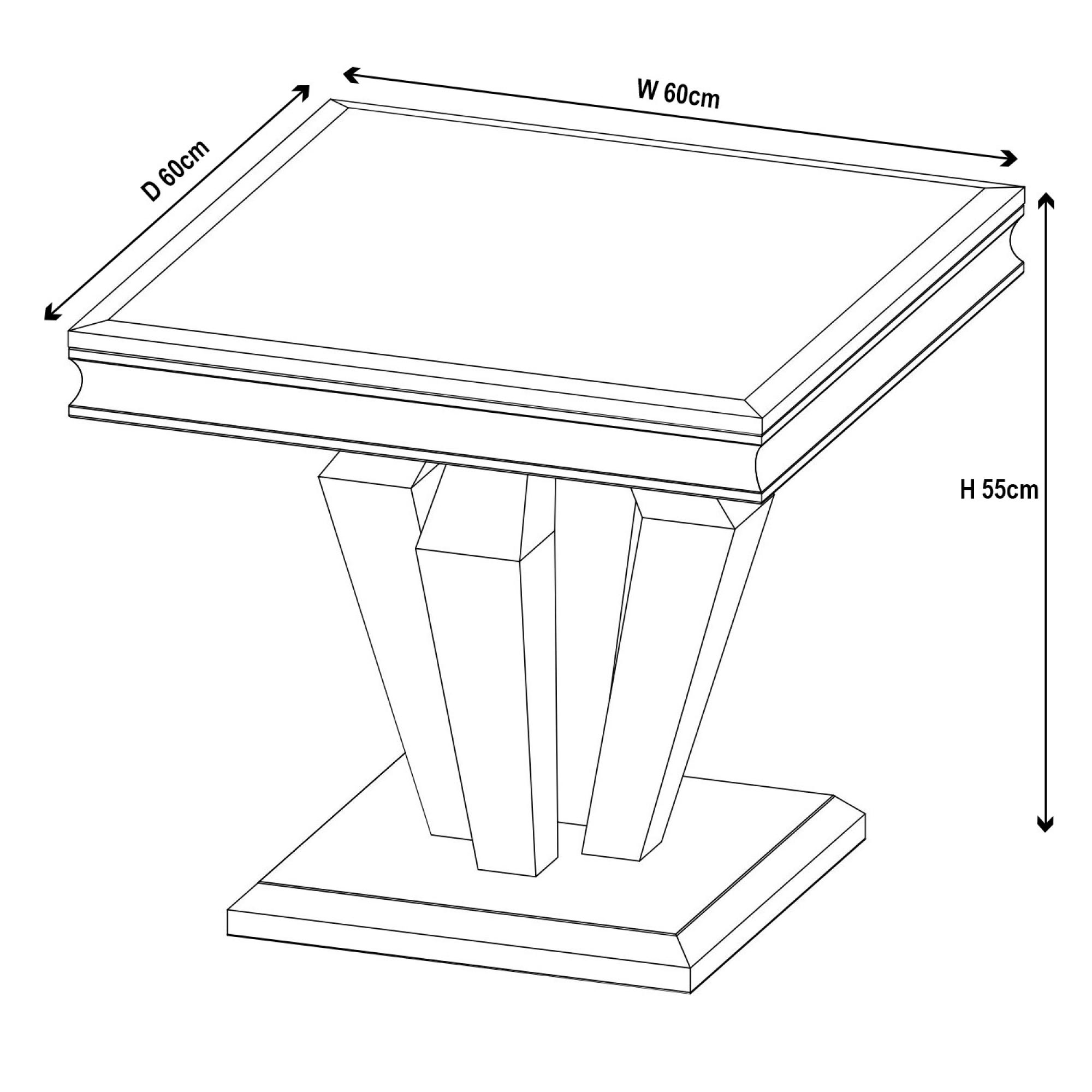 Dolce Lamp Table - Square - Grey Marble & Chrome