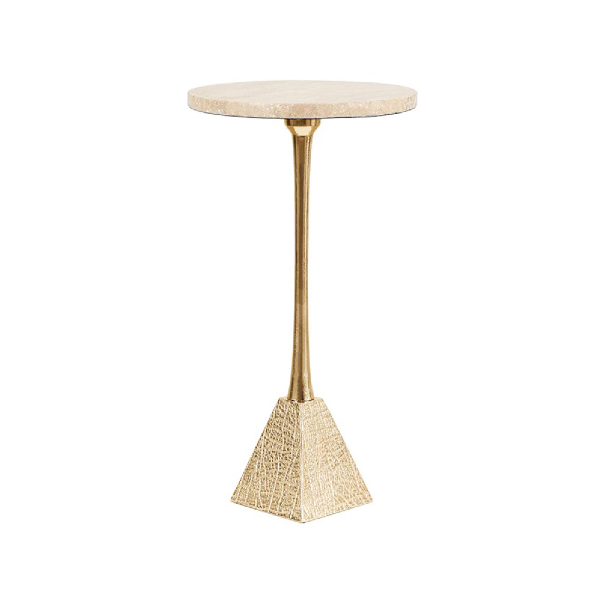 Ella Side Table - Round - Cream Marble