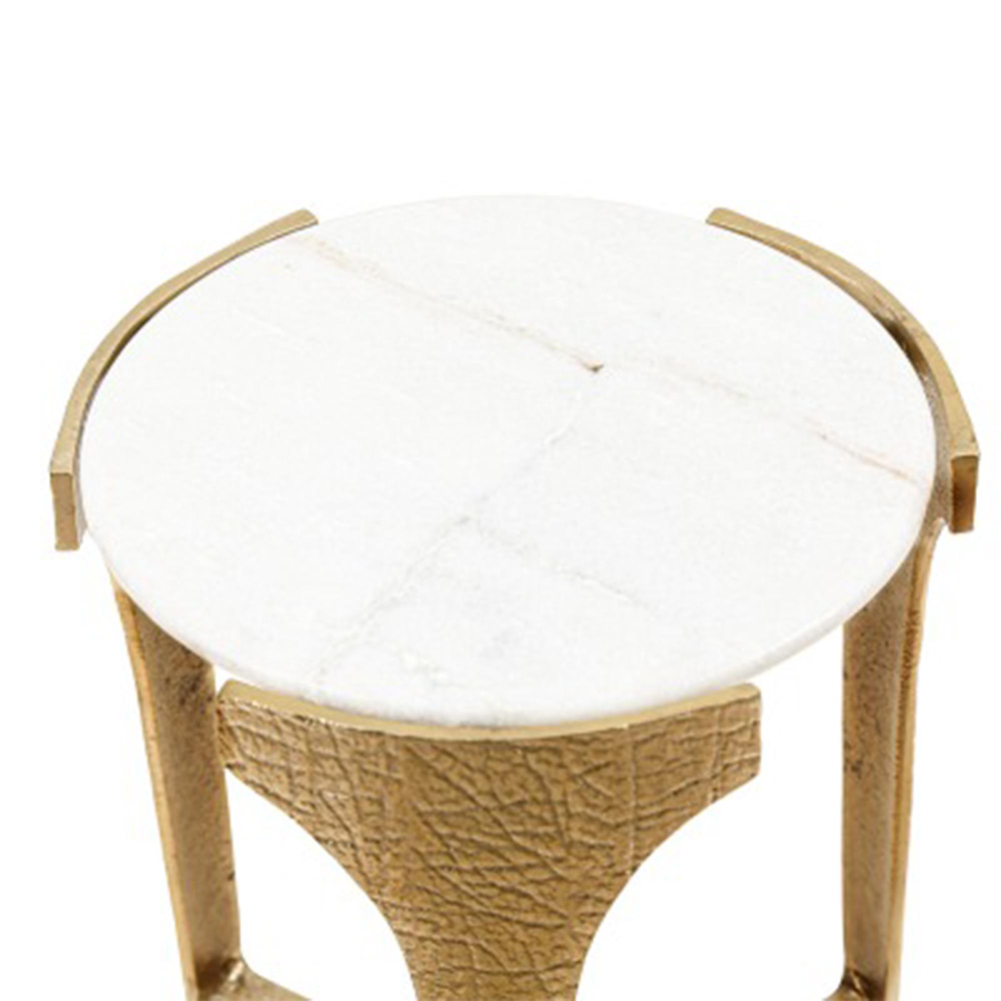 Ella Side Table - Round - White Marble - Set of 2
