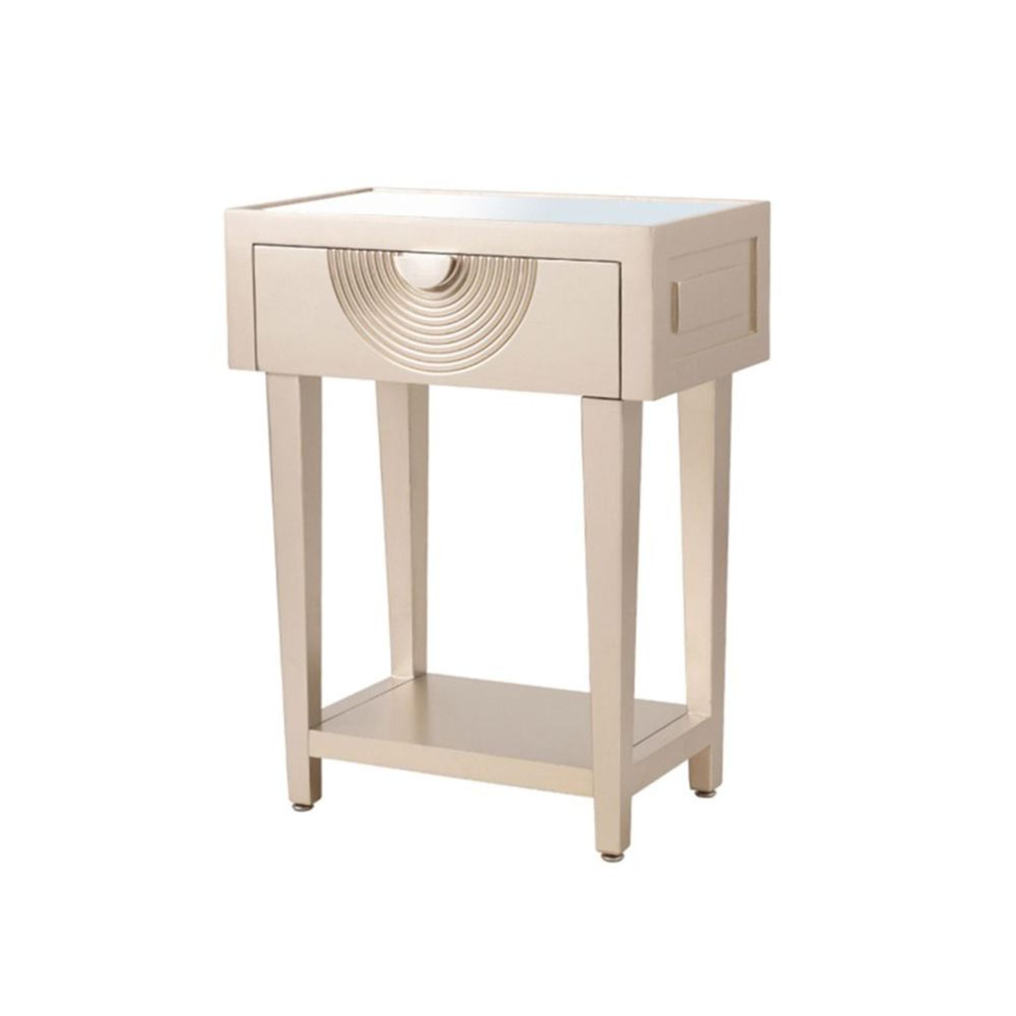 Elon Side Table - 1 Drawer - Mirrored Top and Gold