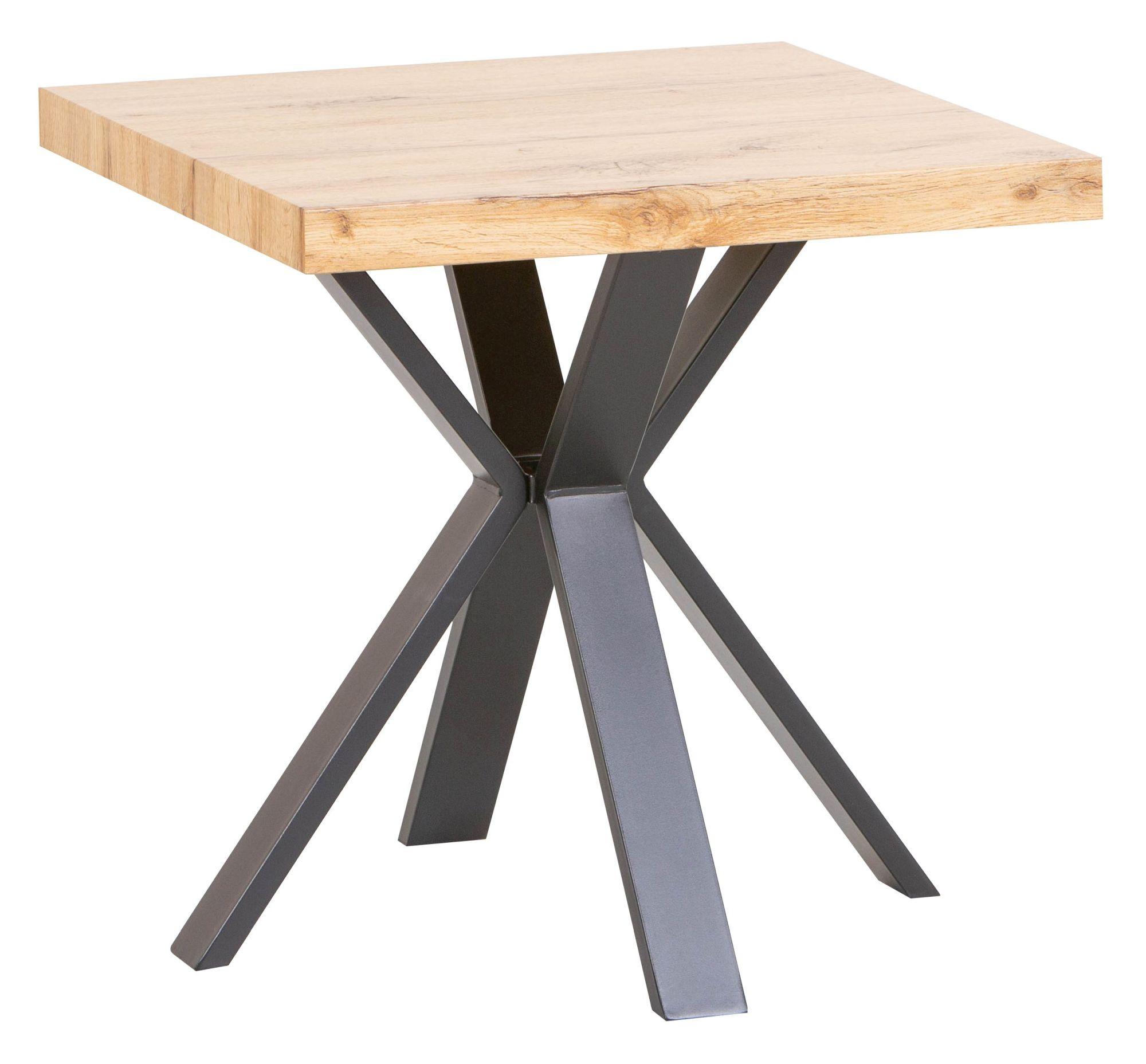Ezra End Table - Square - Oak - Black Spider Legs