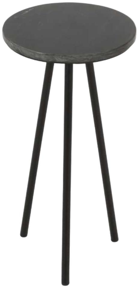 Fluted Black Marble Side Table