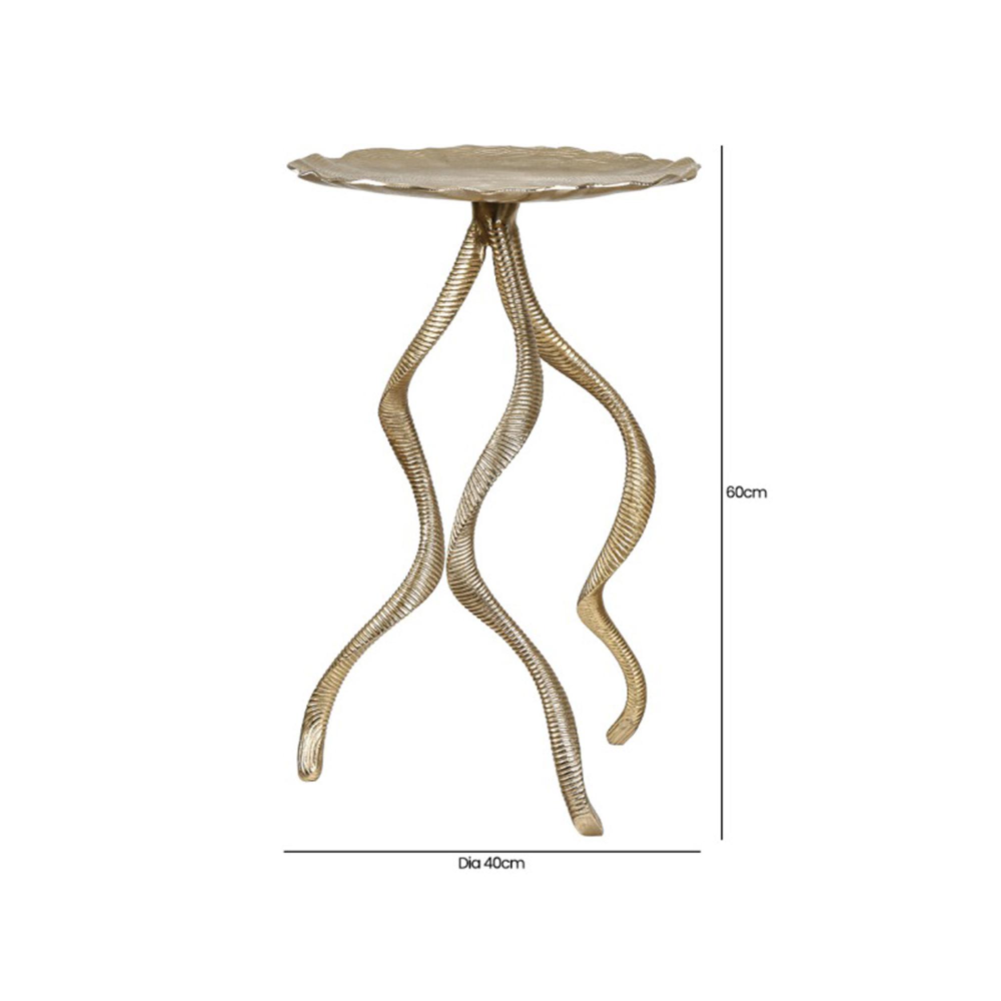 Side Table - Round - Gold Antler Metal