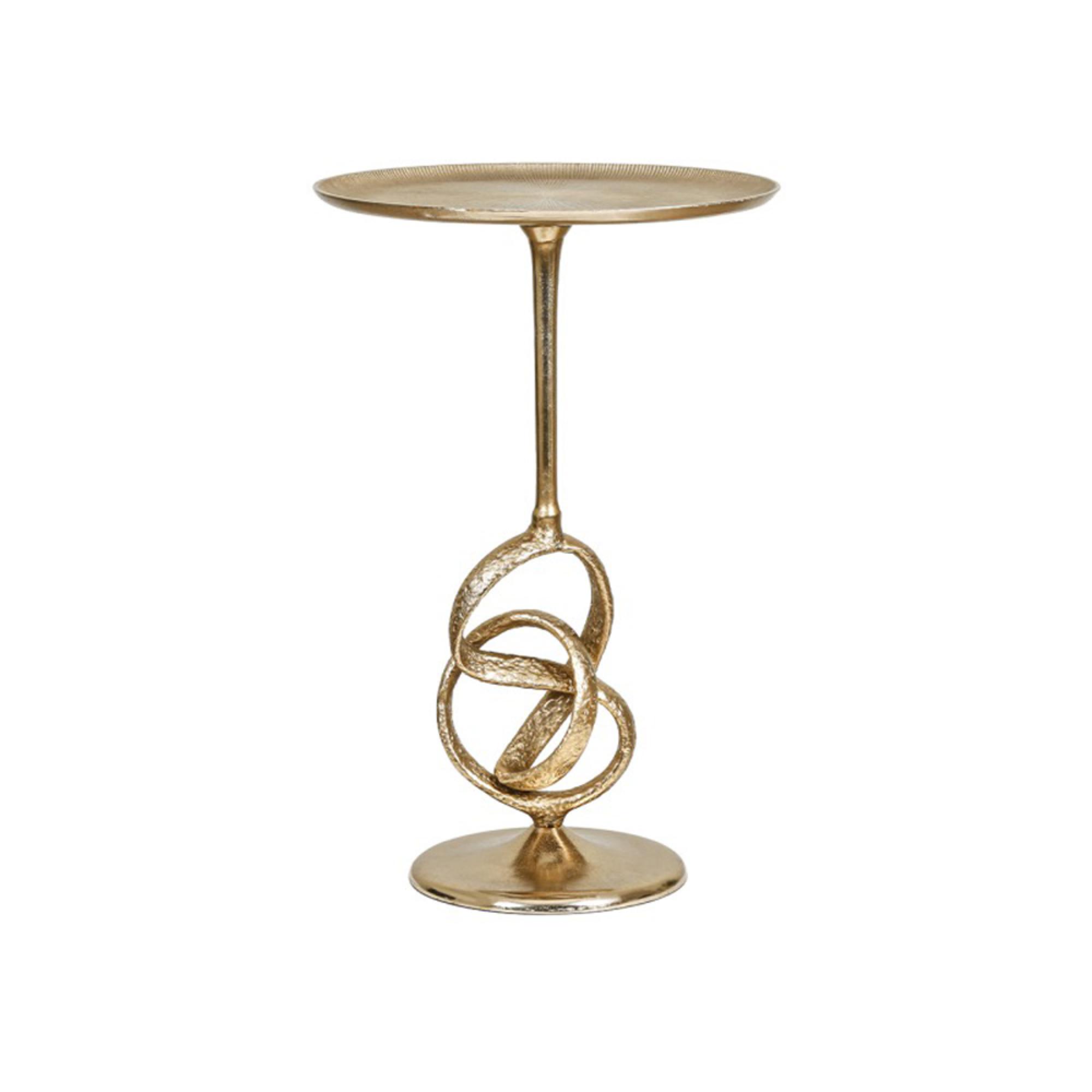 Side Table - Round - Gold Twisted Metal