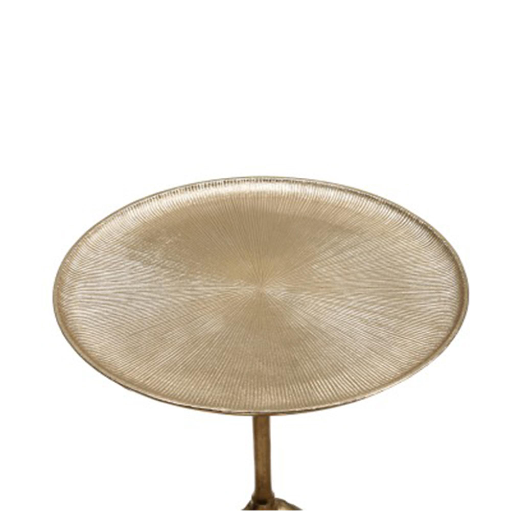Side Table - Round - Gold Twisted Metal