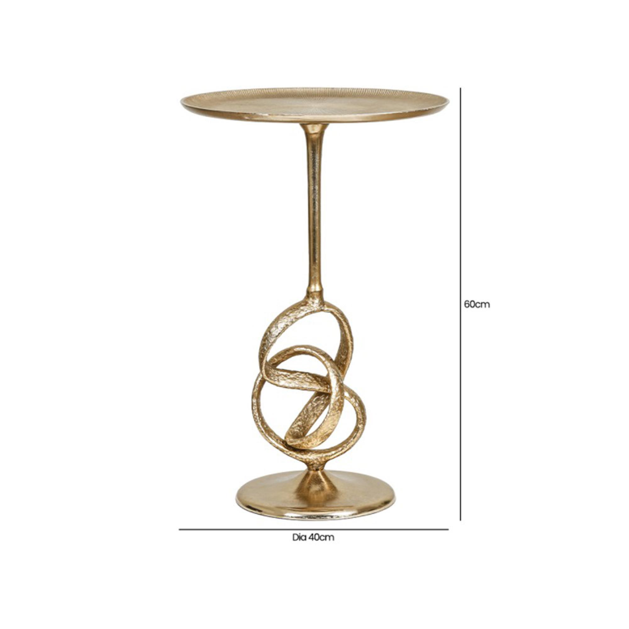 Side Table - Round - Gold Twisted Metal