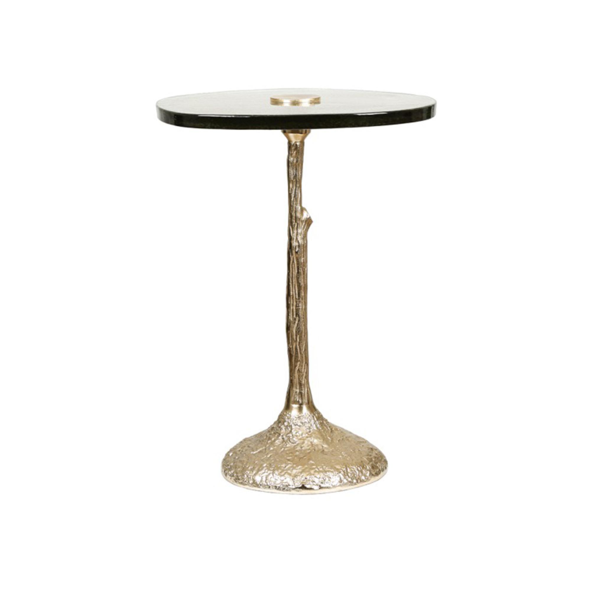 Side Table - Handmade - Glass and Gold Metal