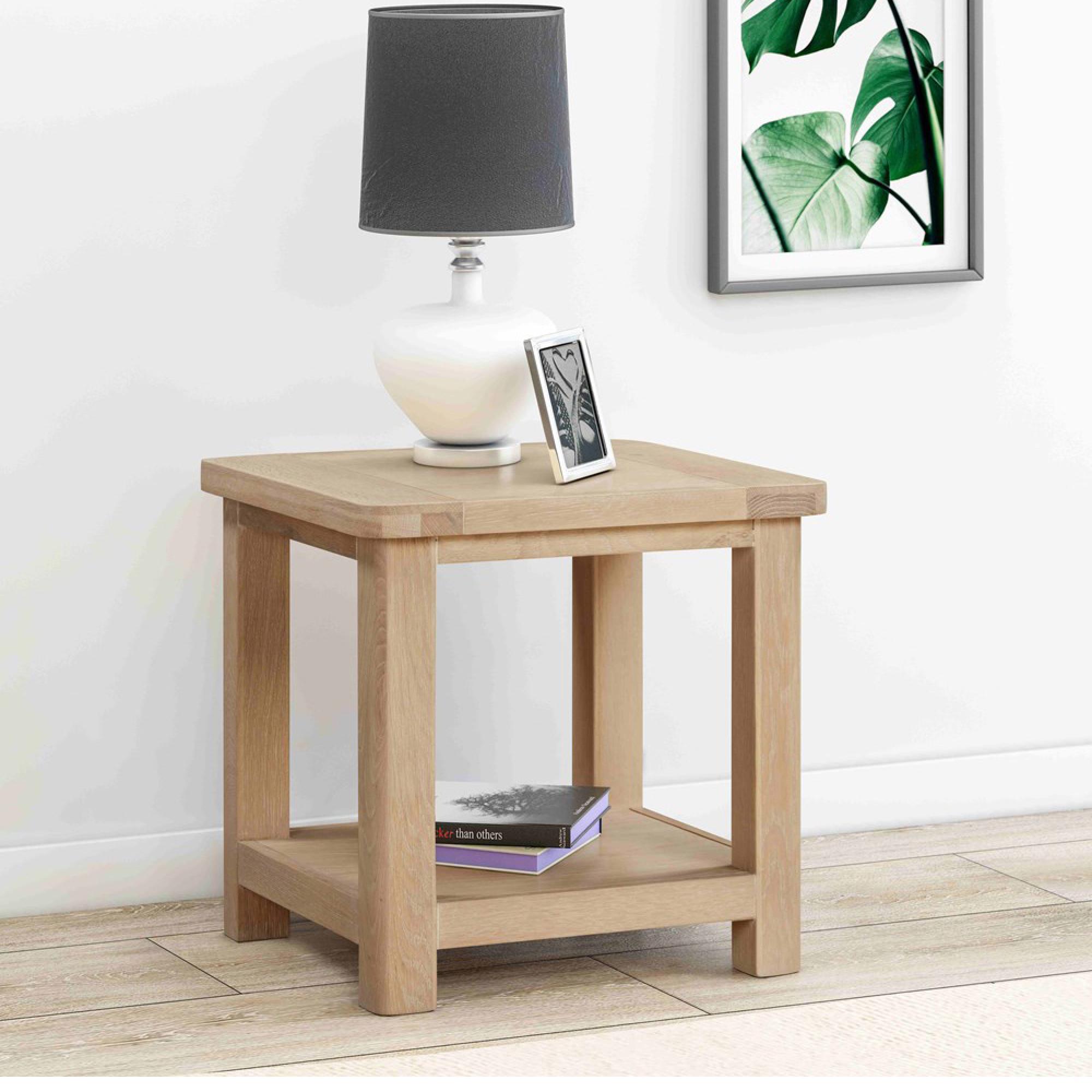 Hayley End Table - Square - Oak