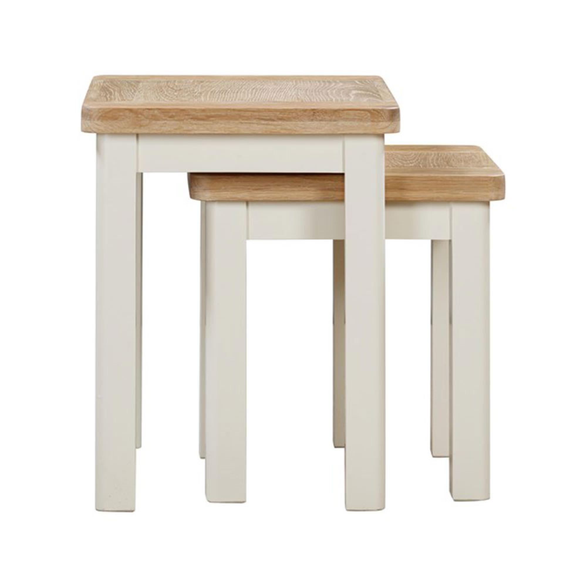 Hayley Nest of Tables - 2 - Oak and White