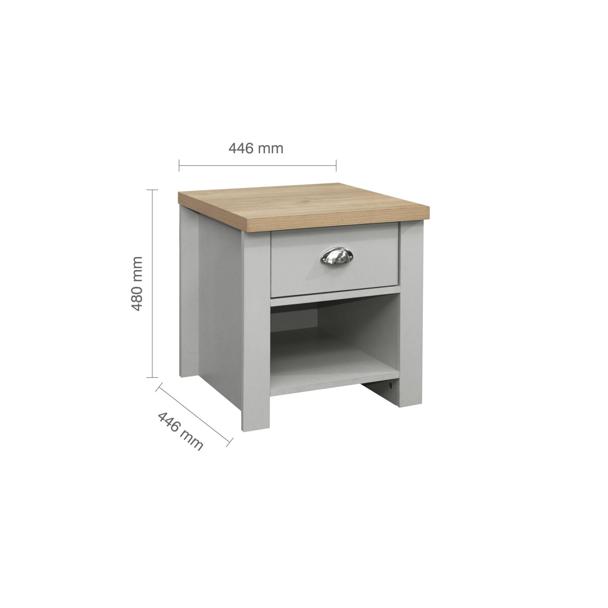 Highgate Lamp Table - 1 Drawer - Grey Painted