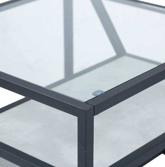 Ibarra End Table - Square - Black and Grey