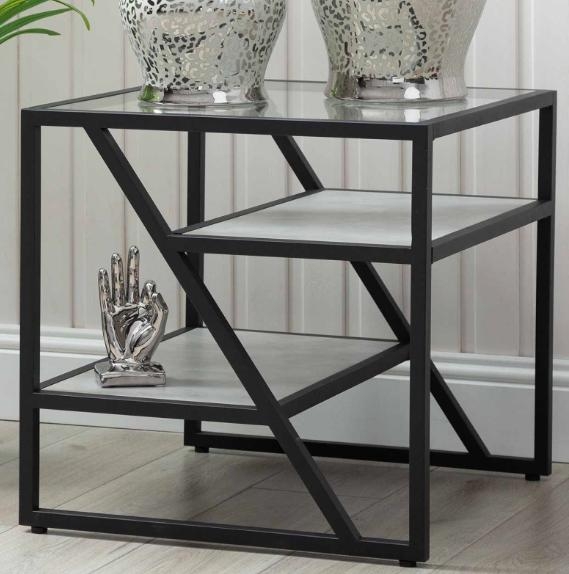 Ibarra End Table - Square - Black and Grey