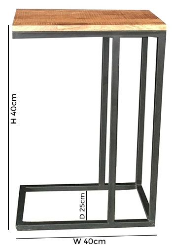 Industrial Mango Wood Large Side Table