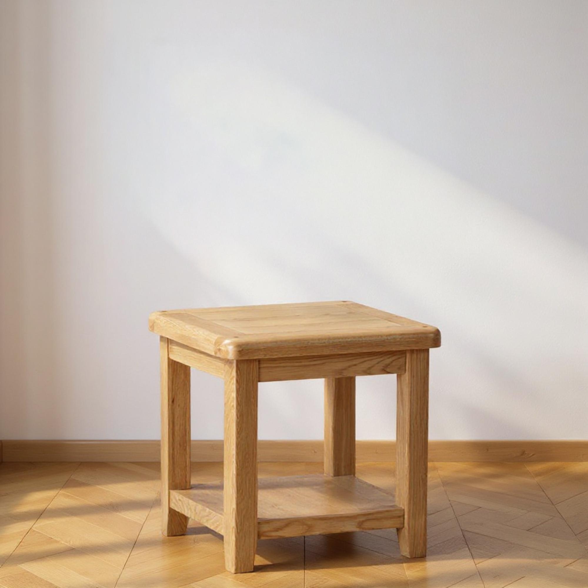 Janelle End Table - Square - Rustic Oak