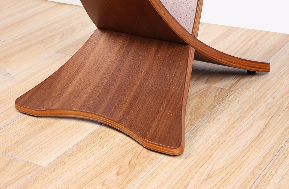 Siena Round Lamp Table - Walnut with Glass Top - JF309