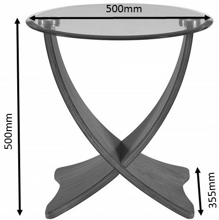 Siena Round Lamp Table - Walnut with Glass Top - JF309