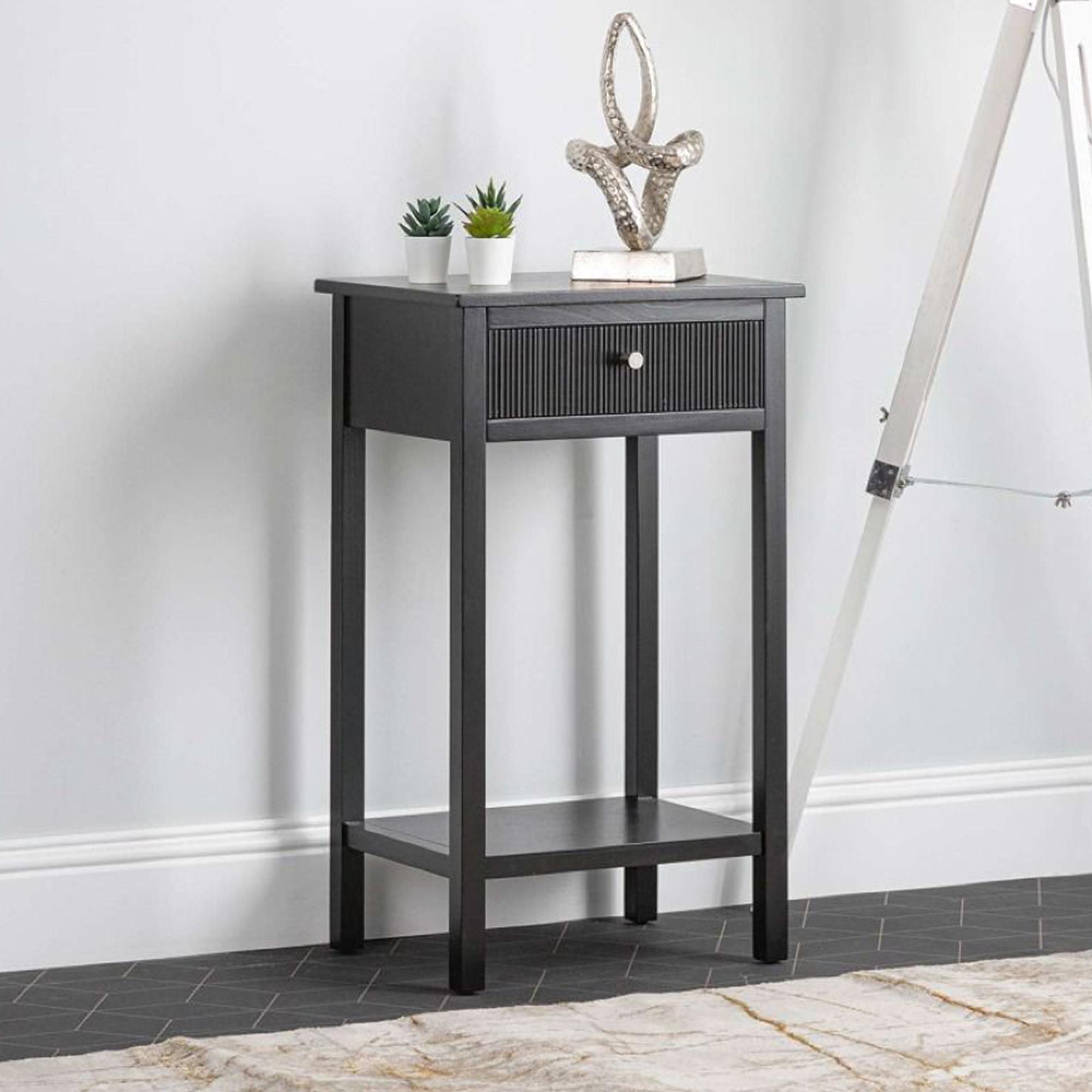 Lindon End Table - 1 Drawer - Black