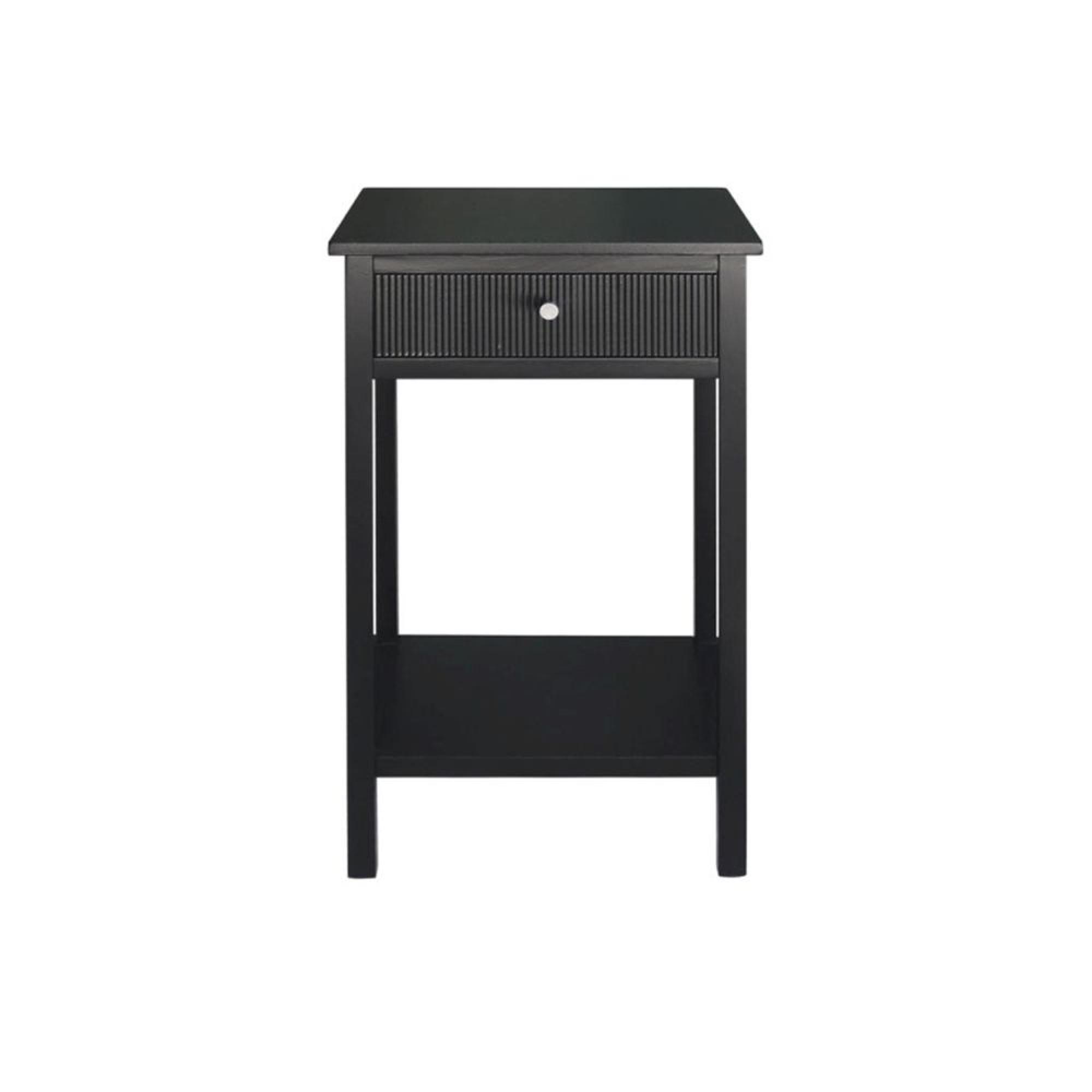 Lindon End Table - 1 Drawer - Black