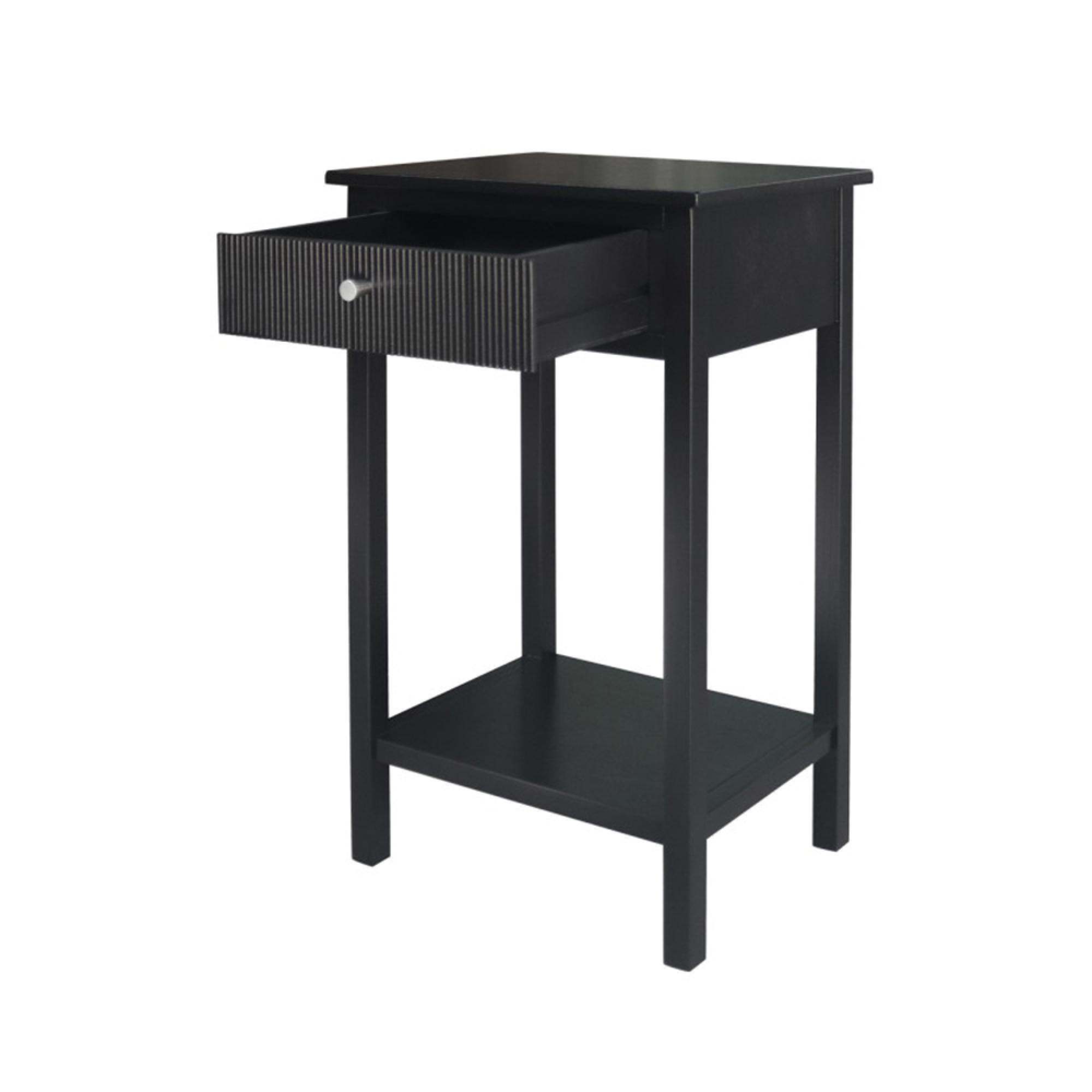 Lindon End Table - 1 Drawer - Black