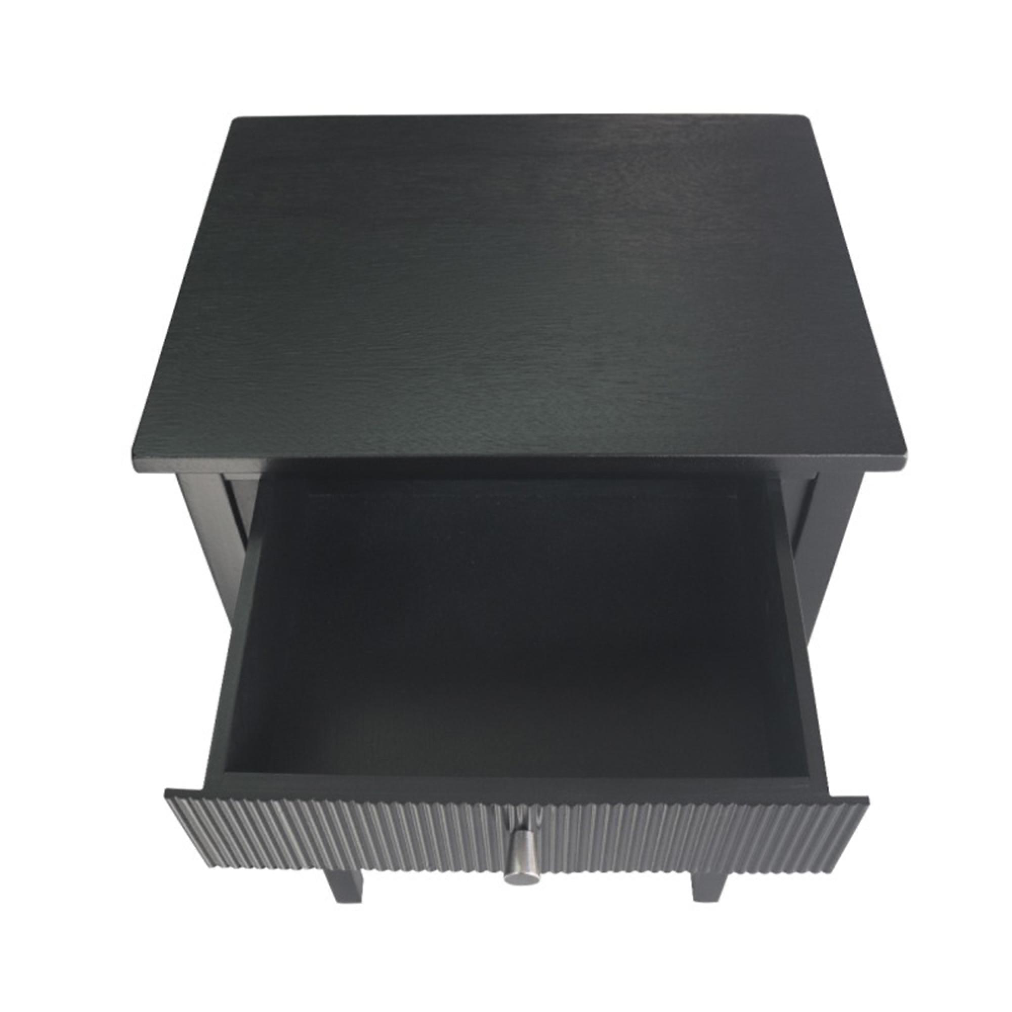 Lindon End Table - 1 Drawer - Black
