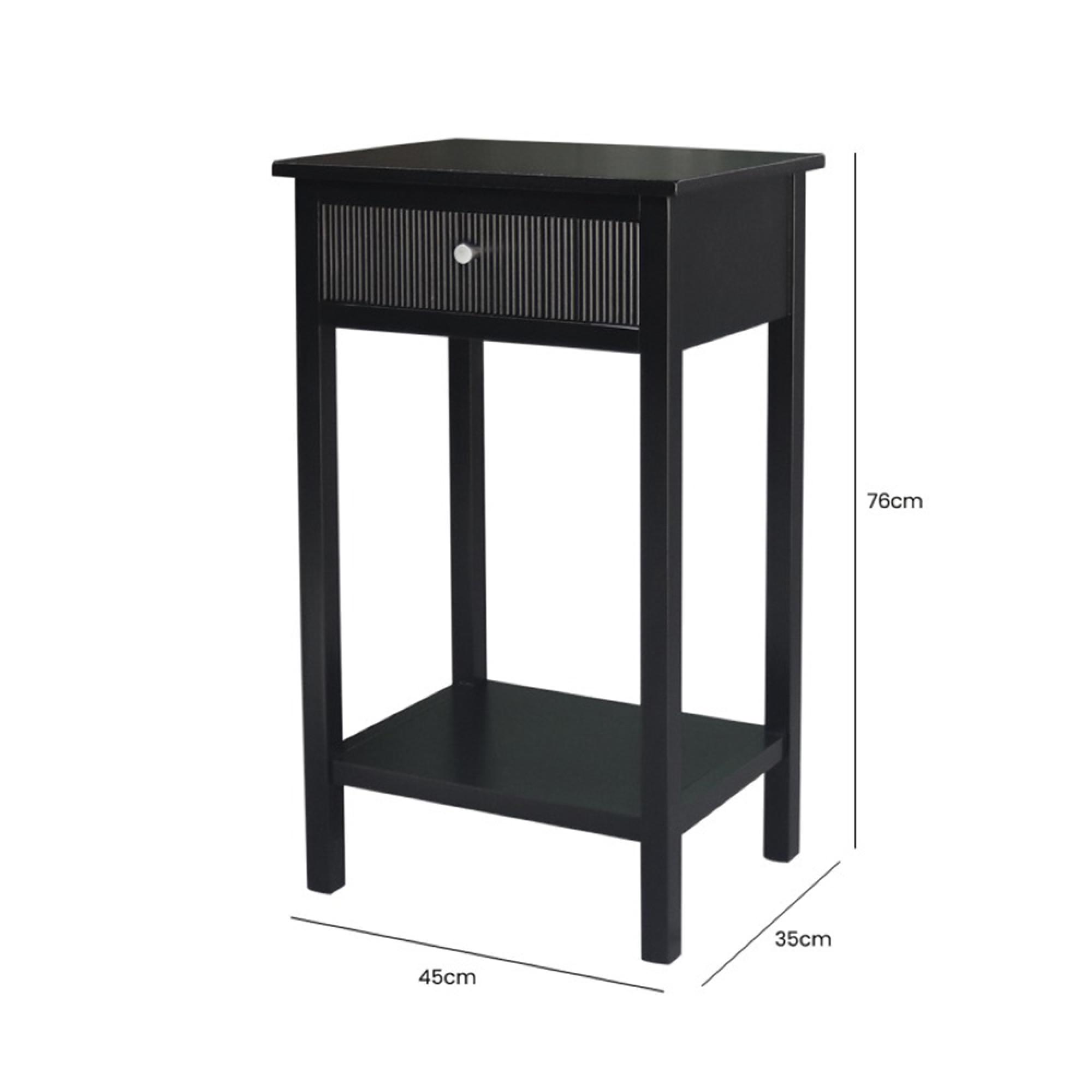 Lindon End Table - 1 Drawer - Black