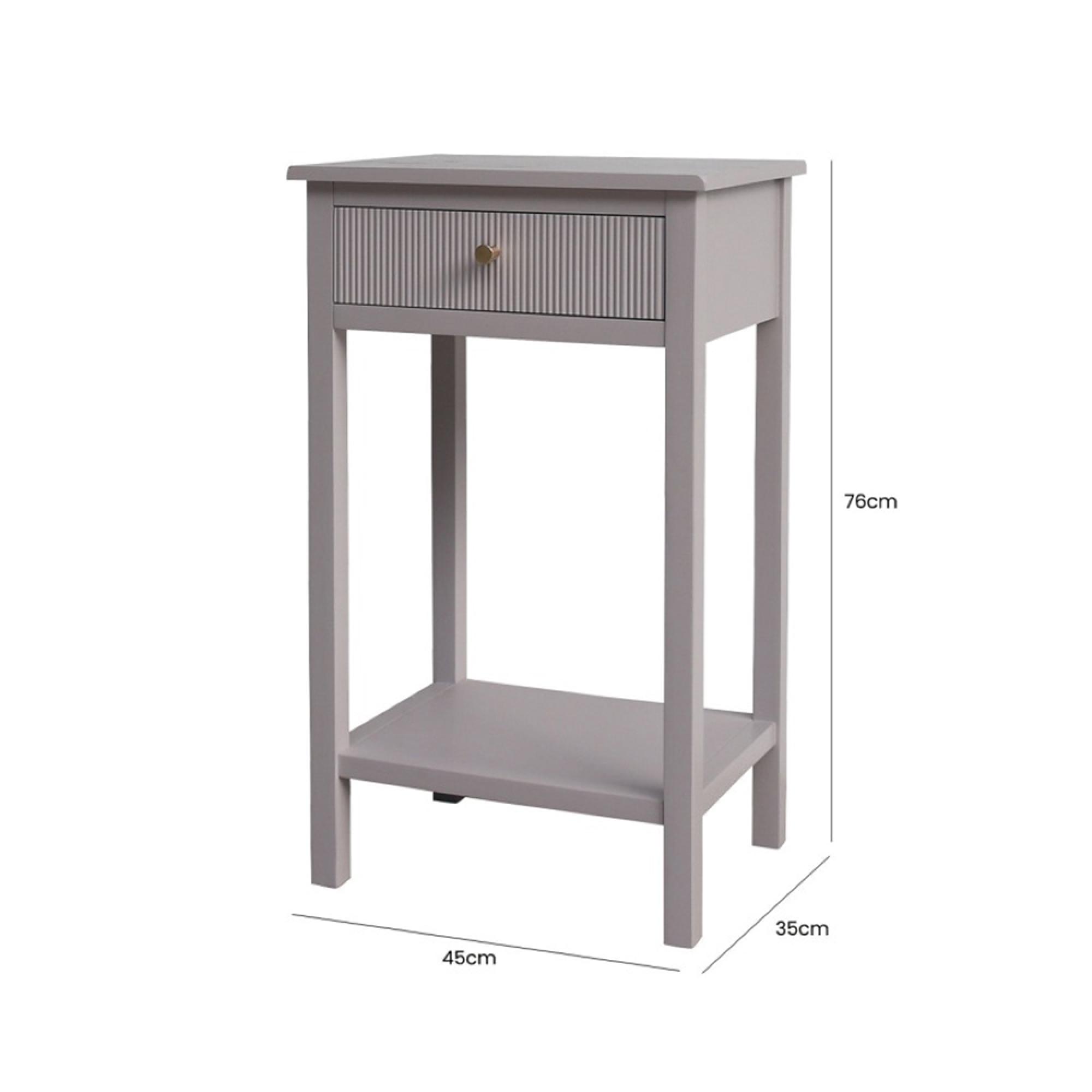 Lindon End Table - 1 Drawer - Summer Grey