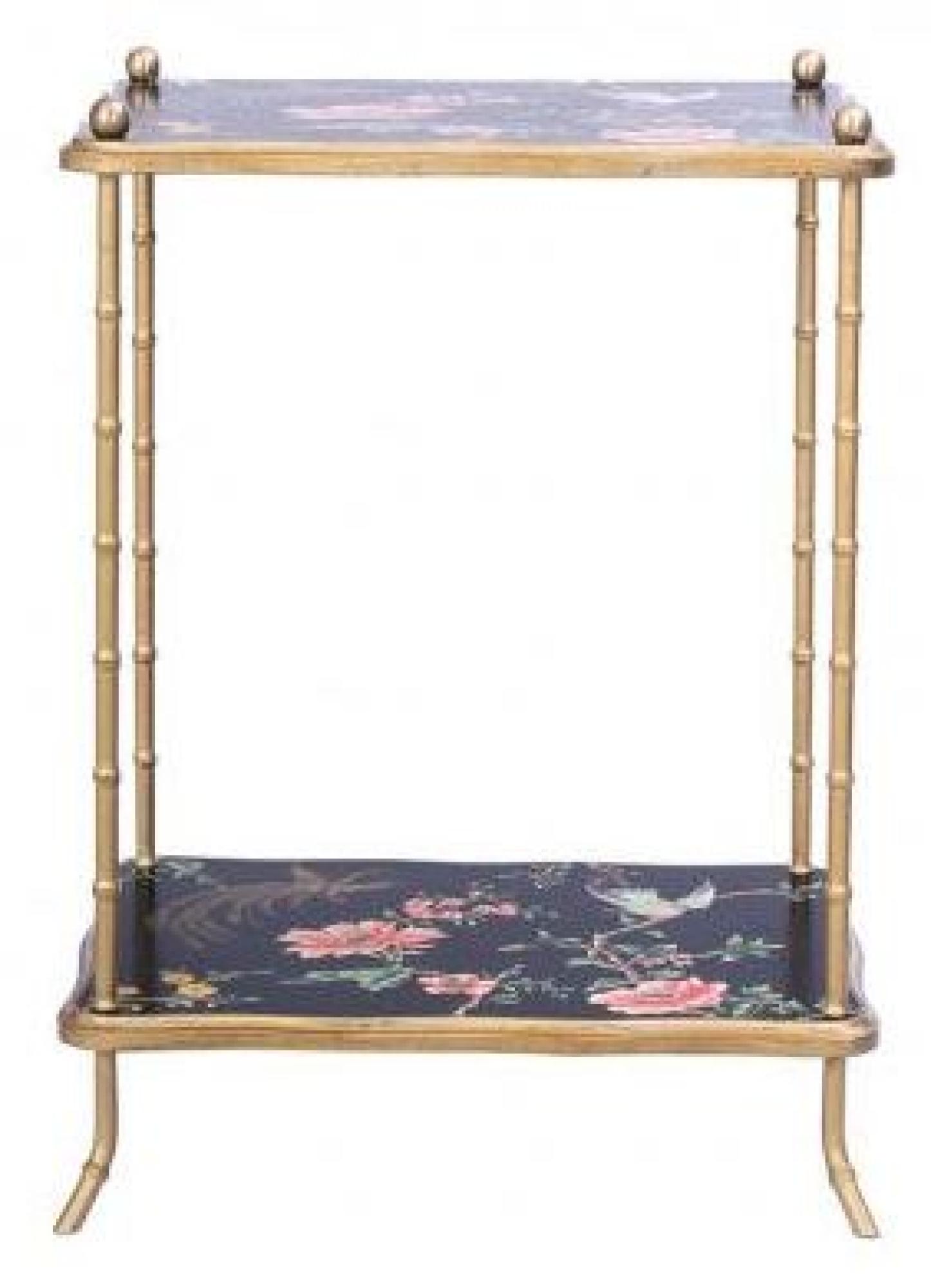 Meerut Black Lyre Bird Design Side Table