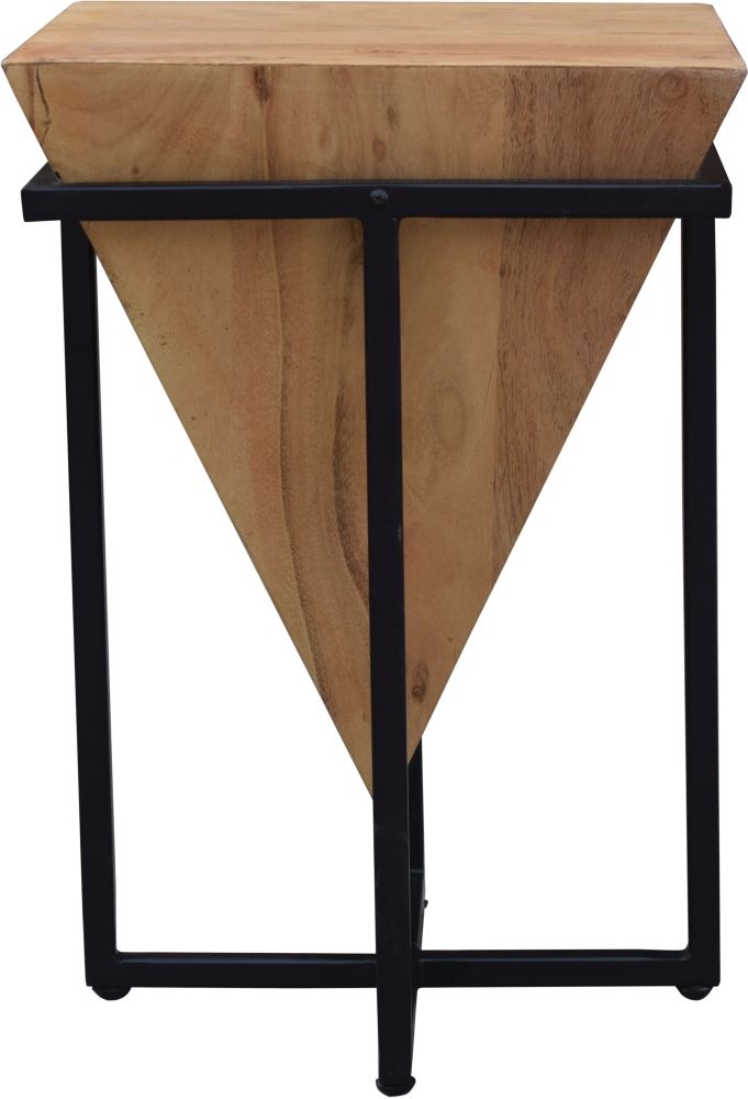 Modern Industrial Triangular Large Side Table