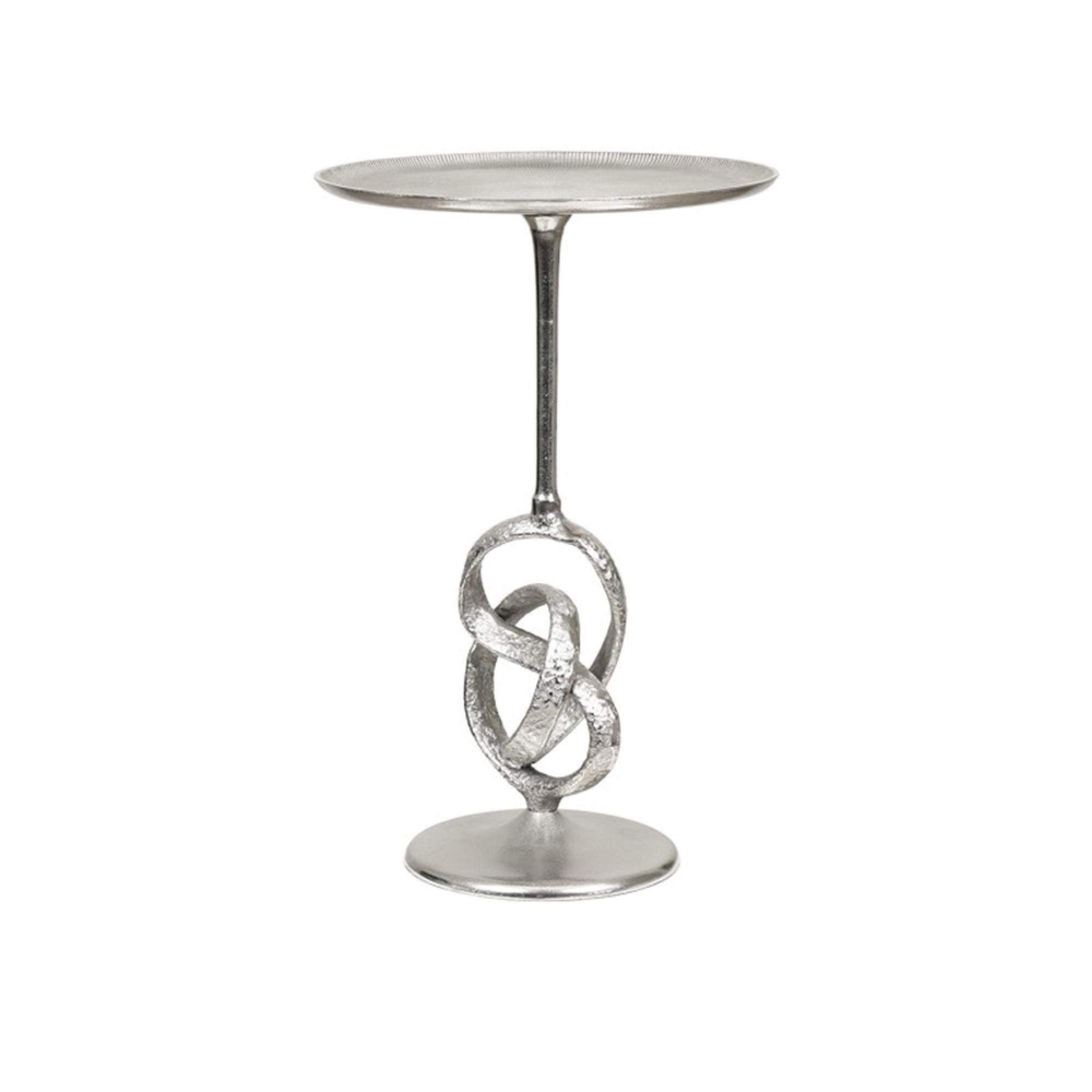 Side Table - Round - Nickel Twisted Metal