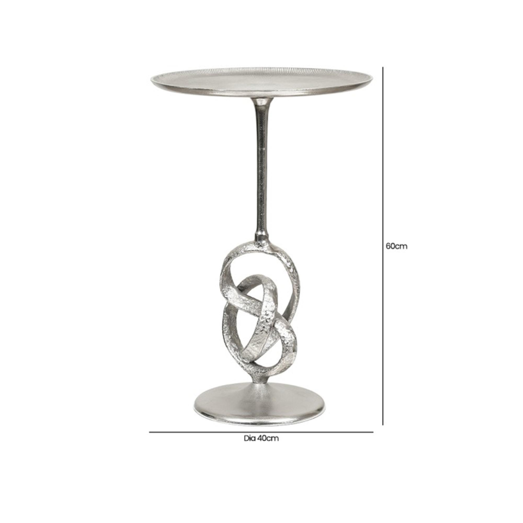 Side Table - Round - Nickel Twisted Metal