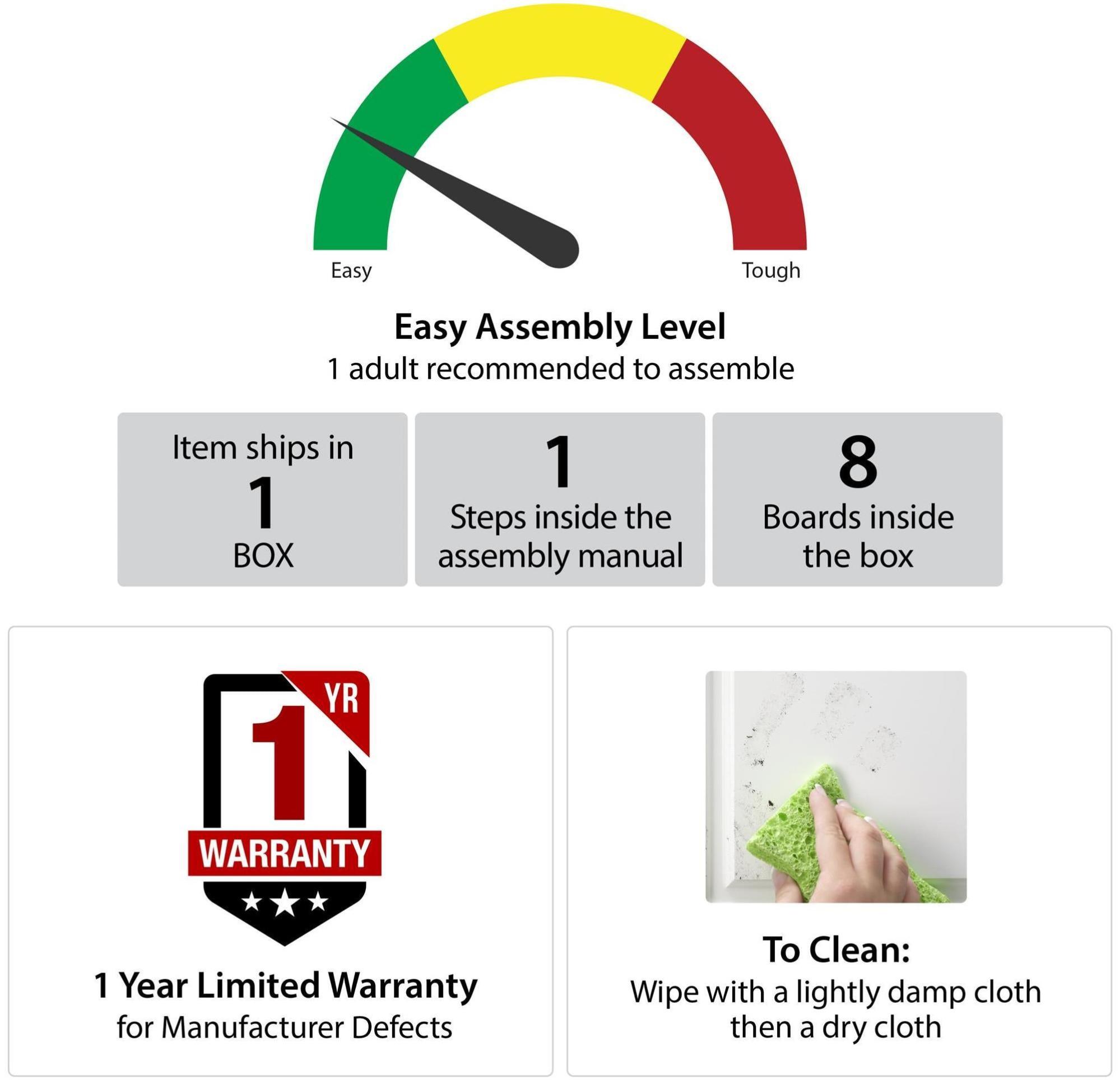 Novogratz Athena Nesting Tables - Black Marble Effect - Set of 2 - 7021899COMNUK