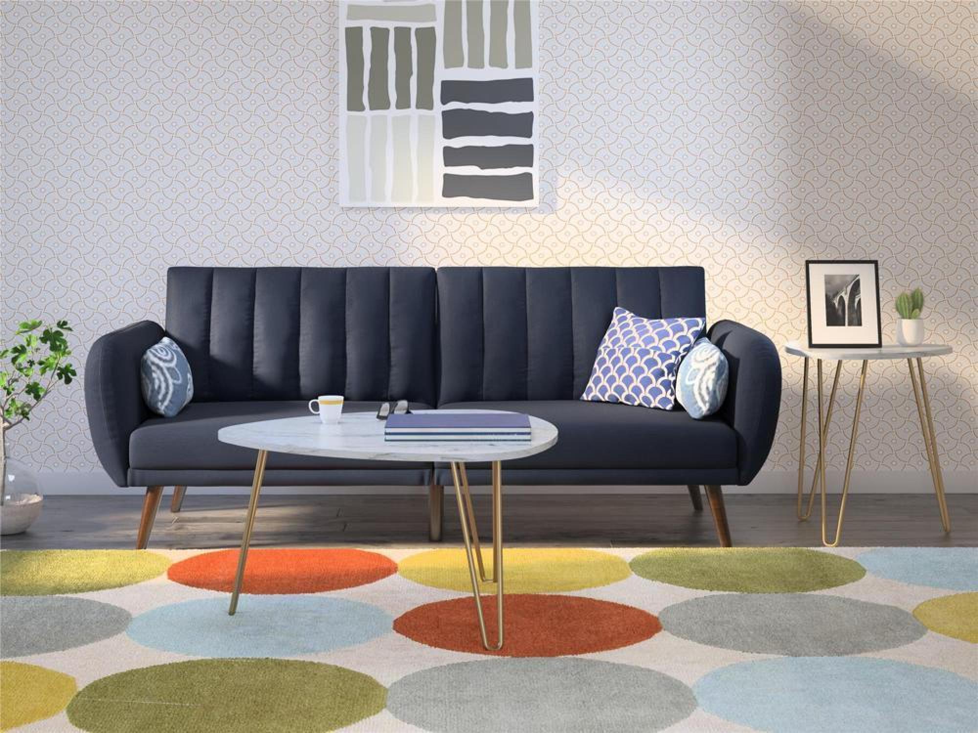 Novogratz Athena Nesting Tables - White Marble Effect - Set of 2 - 7021891COMNUK