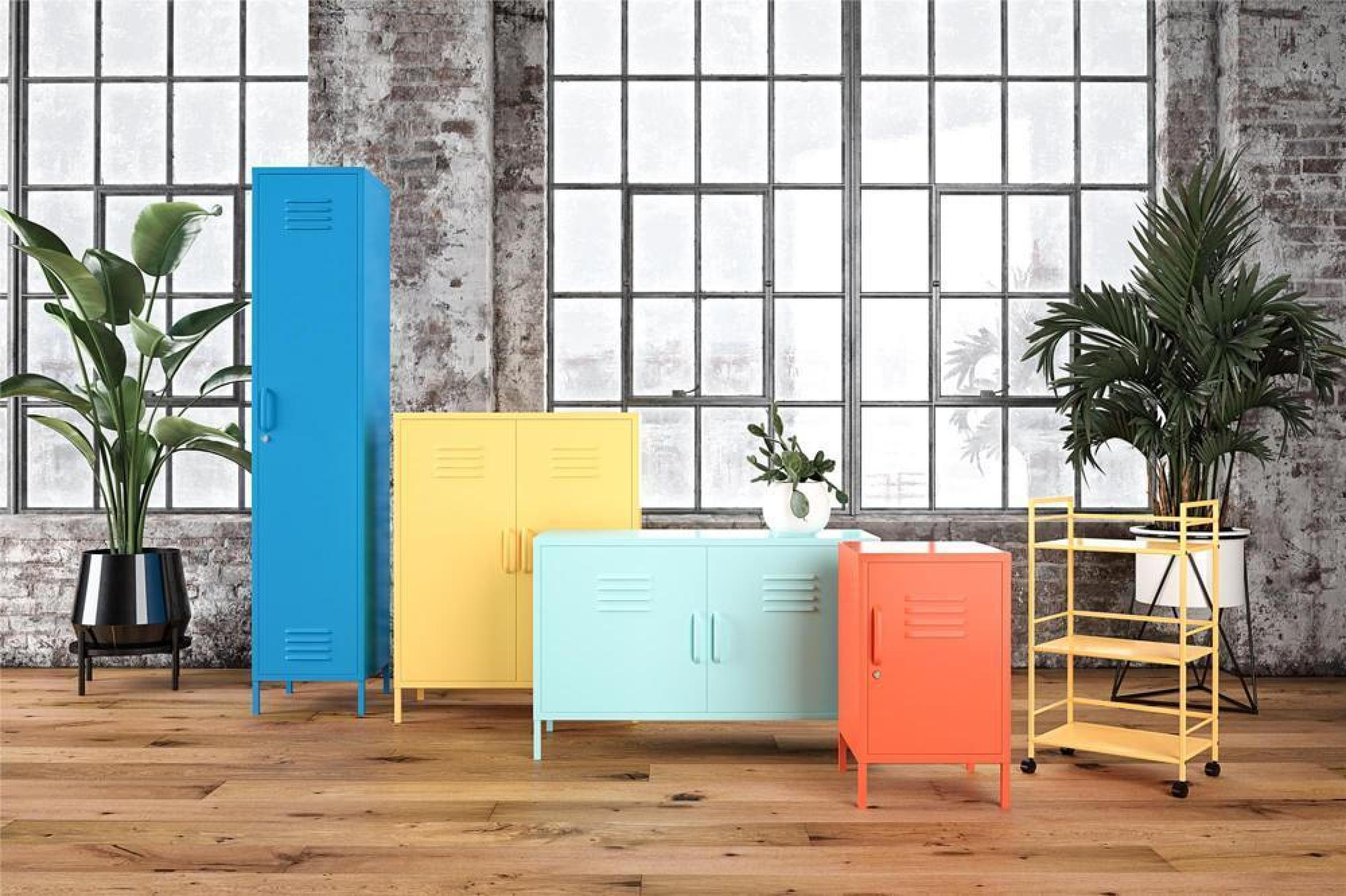 Novogratz Cache Locker End Table - Blue - 2354810COMNUK