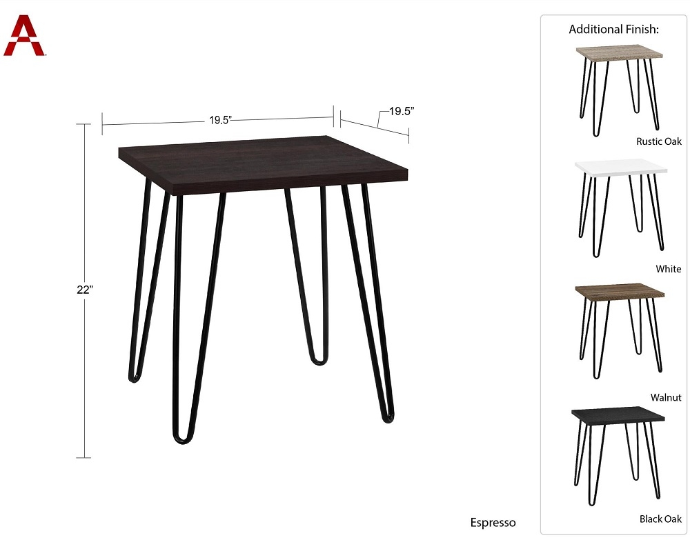 Owen Retro End Table - Walnut - 5068396COMUK