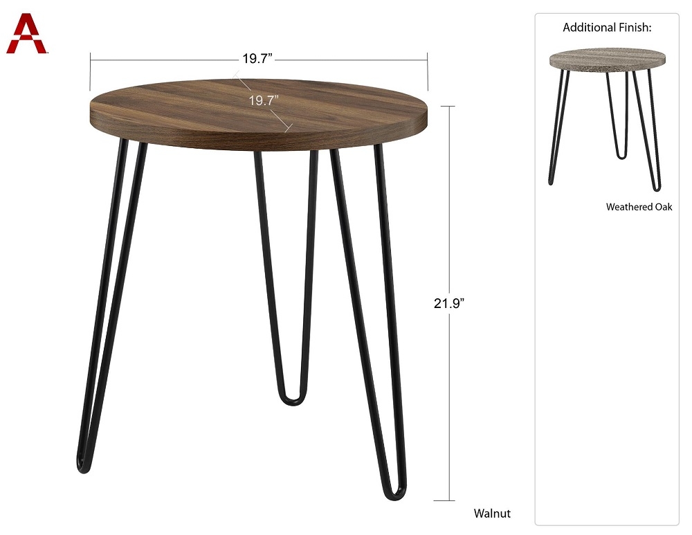 Owen Round End Table - Walnut - 3613222COMUK