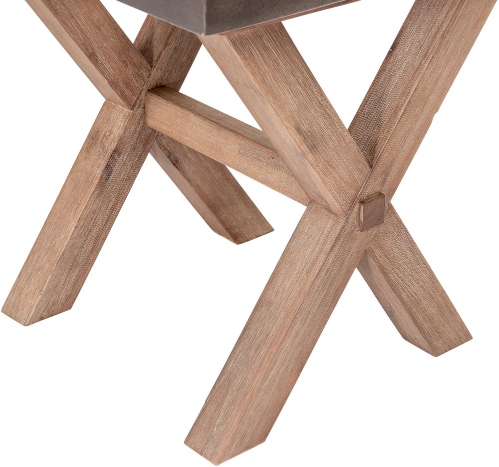 Pimlico Acacia Wood and Concrete Top X Leg Square Side Table