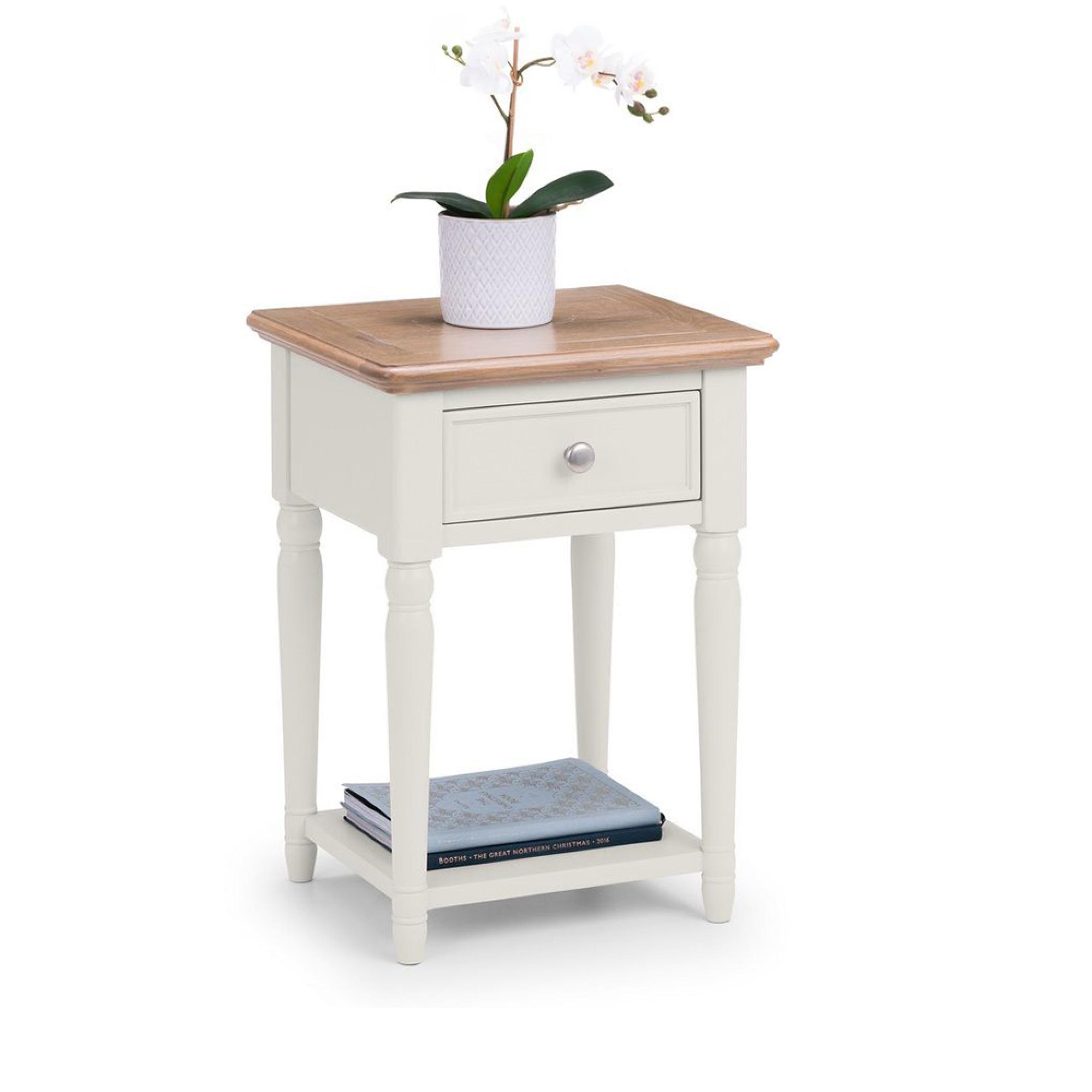 Provence Lamp Table - 1 Drawer - Grey