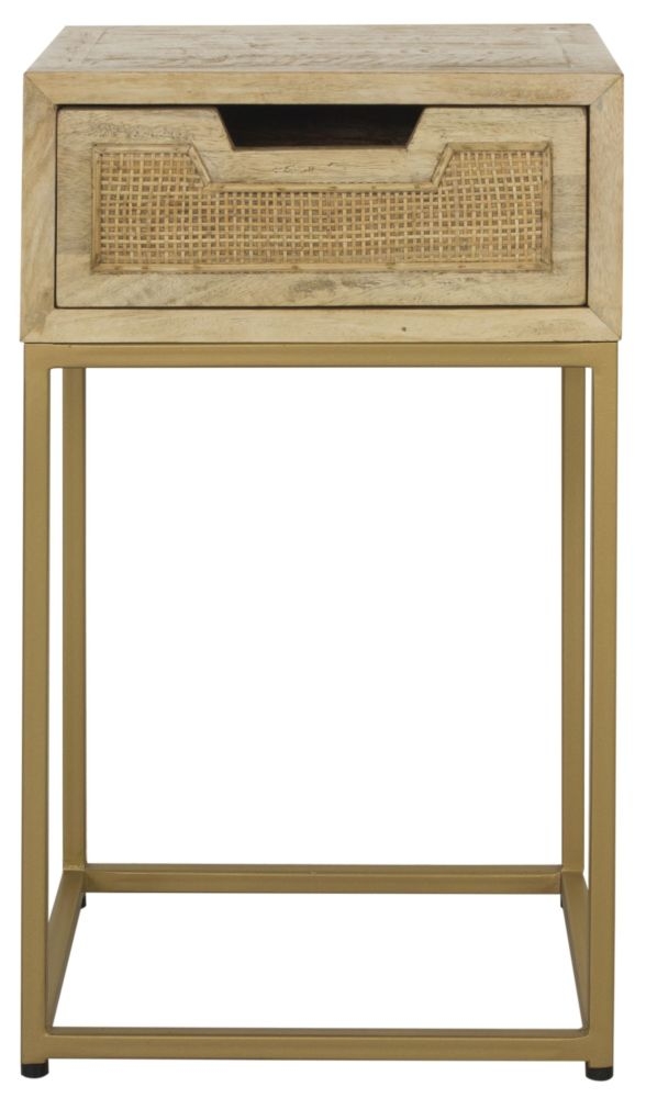 Rattan 1 Drawer Side Table
