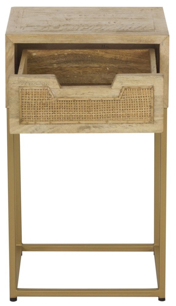 Rattan 1 Drawer Side Table