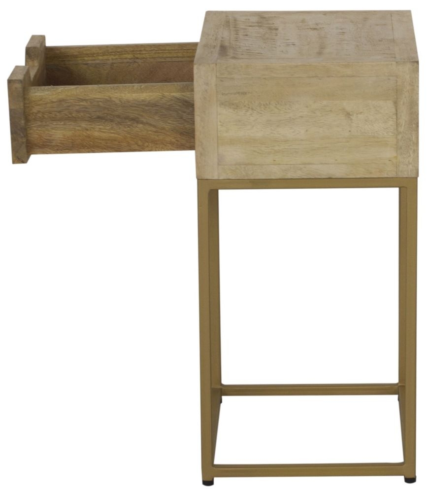 Rattan 1 Drawer Side Table