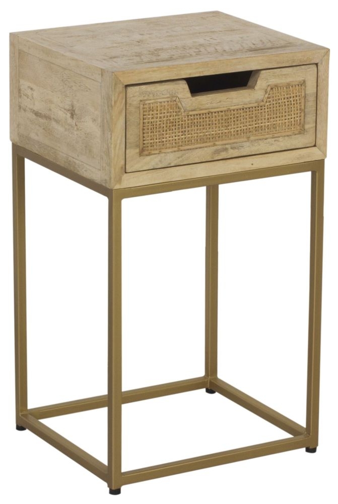 Rattan 1 Drawer Side Table