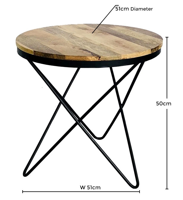 Ravi Mango Wood Round Star Accent Table