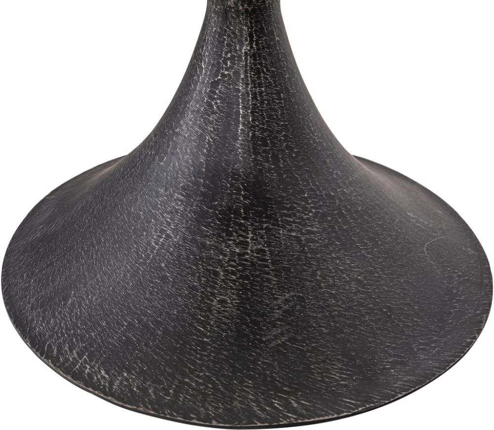 Revival Reclaimed Pine and Black Metal Flute Base Large Side Table