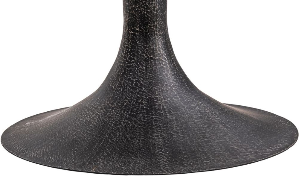 Revival Reclaimed Pine and Black Metal Flute Base Large Side Table