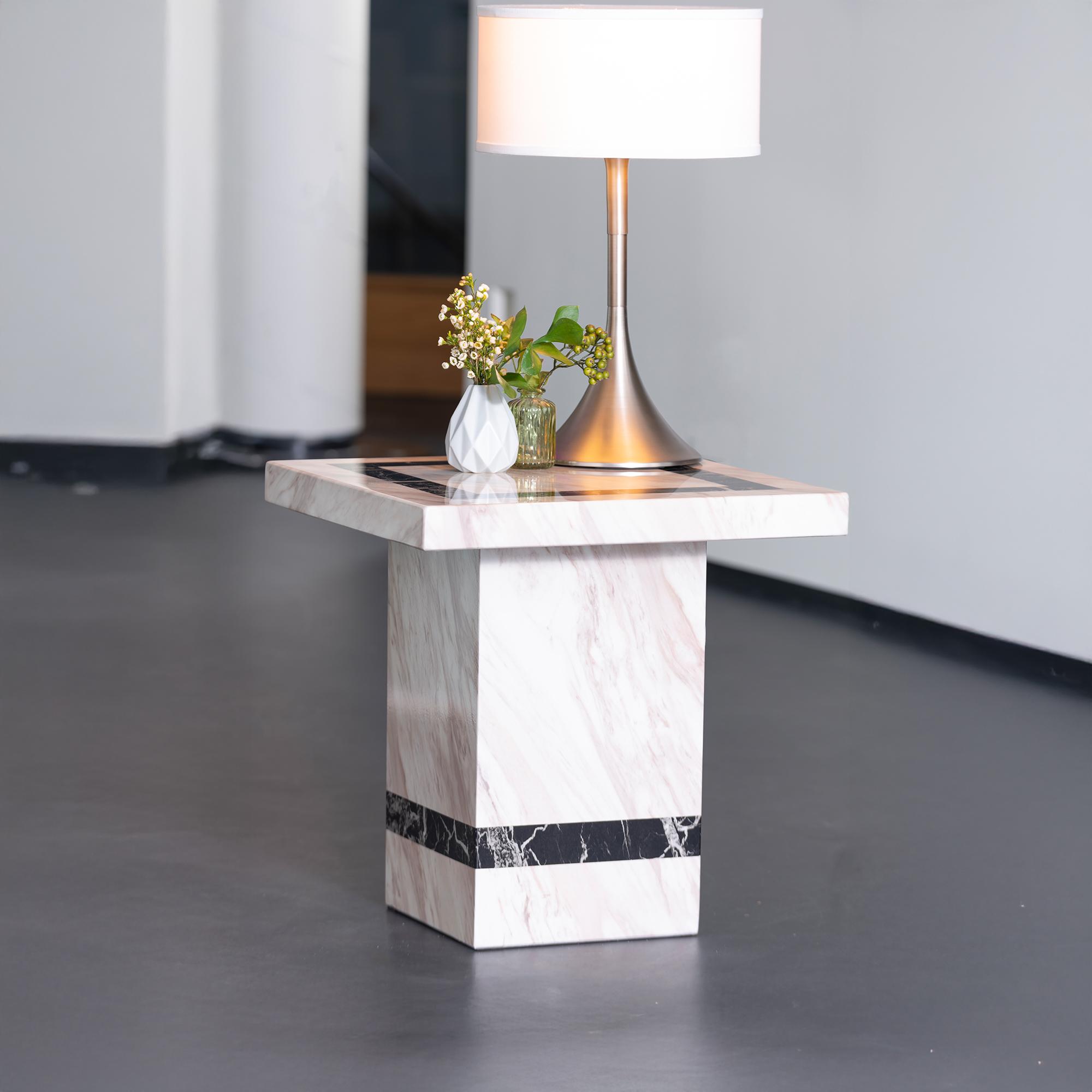 Rome Cream Marble Side Table