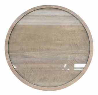 Round Mango Wood Lamp Table with Metal Base