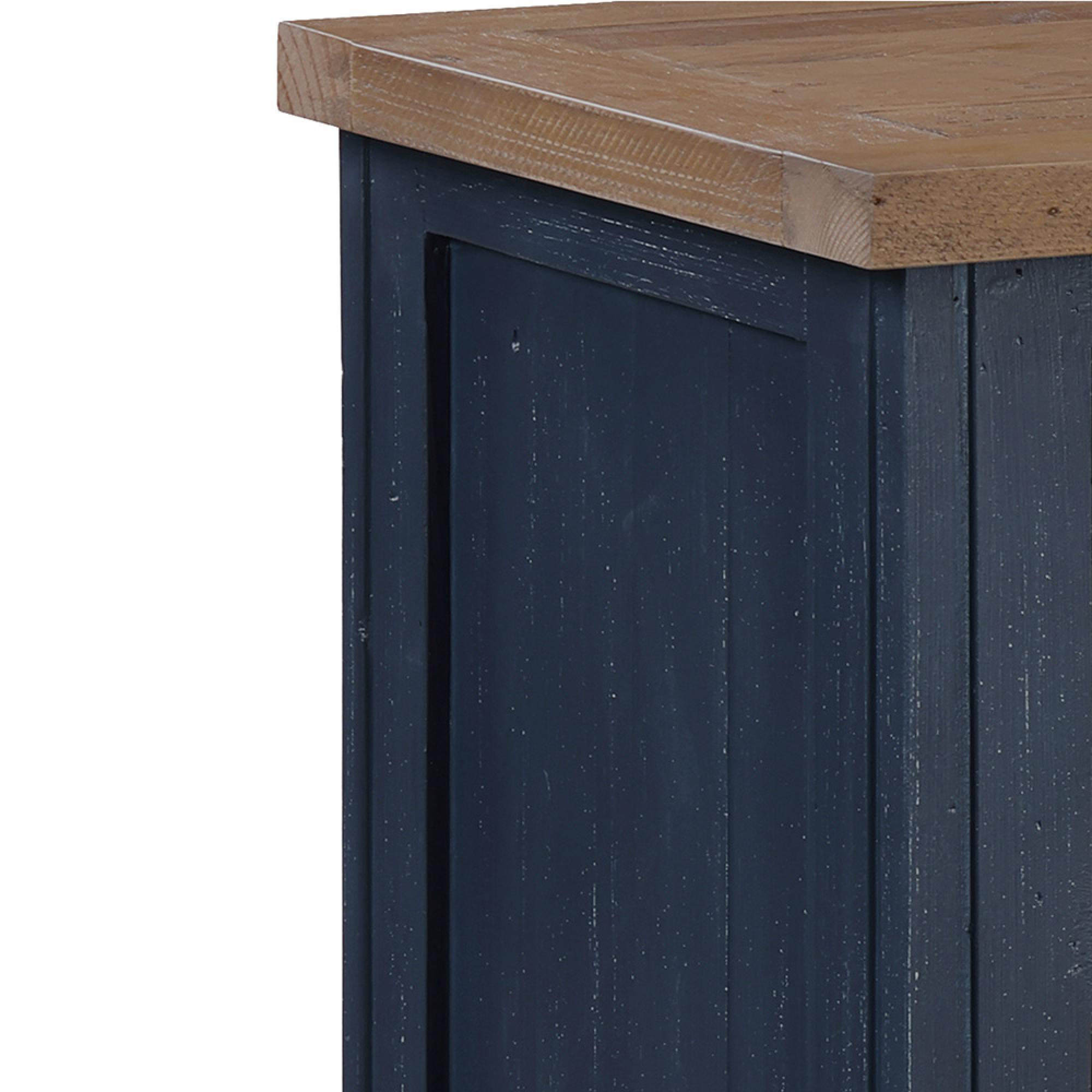 Splash Blue Square Lamp Table - 1 Drawer